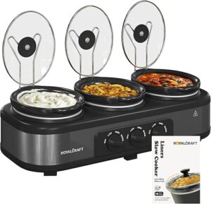 Sunvivi Triple Slow Cooker Buffet Server 4.5 QT