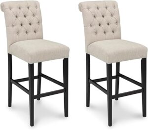 Signature Design by Ashley Tripton Casual 30" Tufted Barstool, Beige