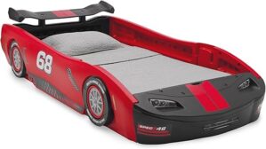Delta Children Turbo Race Car Twin Bed, Red