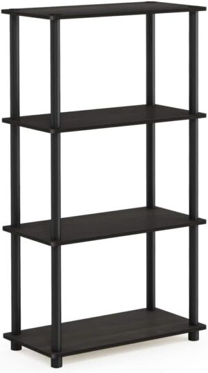 Furinno Turn-N-Tube 4-Tier Shelf Display - Espresso/Black