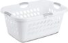 Sterilite Ultra Laundry Basket, White With Titanium Handles