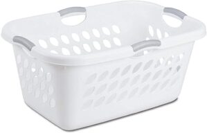Sterilite Ultra Laundry Basket, White With Titanium Handles