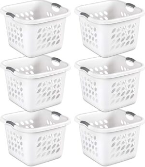 Sterilite Ultra Square Laundry Basket, White, 6-Pack
