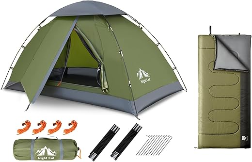 Night Cat Upgraded Backpacking Tent Camping Combo
