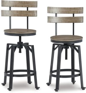 Signature Design by Ashley Urban Industrial Counter Height Barstool, 2 Count