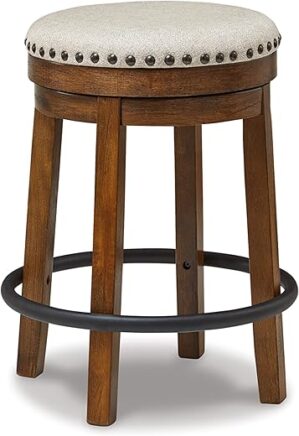Signature Design by Ashley Valebeck Counter Height Swivel Stool, Brown & Black