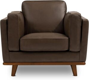 VALENCIA THEATER SEATING Valencia Leather Accent Chair, Chocolate Brown