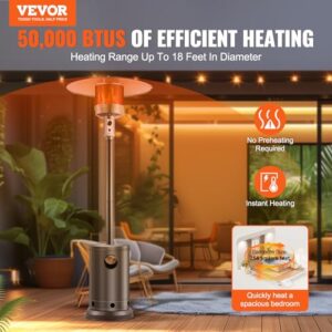 VEVOR Patio Heater, 50000BTU Propane, Metal Burner