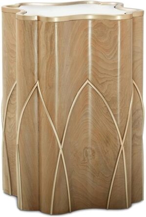 Michael Amini Villa Cherie Chairside Table - Caramel