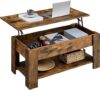 Yaheetech Vintage Lift Top Coffee Table, Rustic Brown