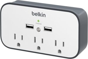 Belkin Wall Surge Protector - 3 Outlet, 2 USB Ports (540 Joules)
