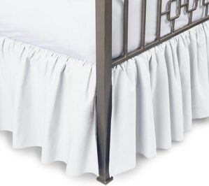 SHOPBEDDING White Cotton Blend Twin Bed Skirt