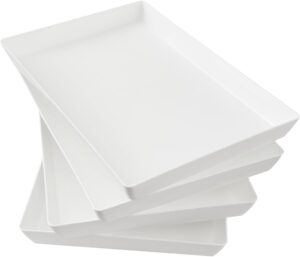 US Acrylic White Plastic Serving Trays Set