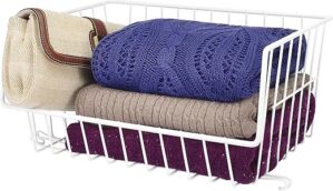 Whitmor Wire Stackable Basket, White