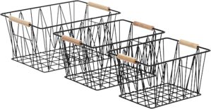 Amazon Basics Wire Storage Baskets, Set Of 3