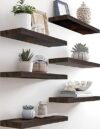 PHPH Wood Floating Shelves for Bedroom, Set of 6