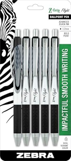 Zebra Pen Z-Grip Flight Retractable Ballpoint Pen, Bold