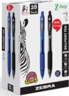 Zebra Z-Grip Retractable Ballpoint Ink Pens, 28 Pack