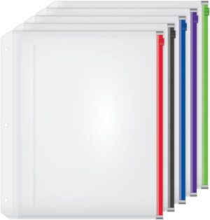 Cardinal Zippered Binder Pockets, 5-Pack (14650)