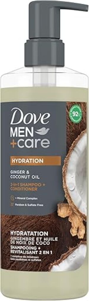 DOVE MEN + CARE 2-In-1 Shampoo + Conditioner Ginger & Coconut