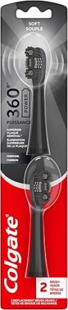 Colgate 360 Power Charcoal Toothbrush Heads, 2 Pack