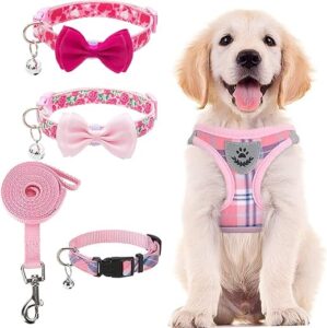 PUPTECK Adjustable Pet Harness Collar Set