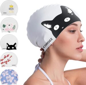 COPOZZ Adult Silicone Waterproof Swim Cap