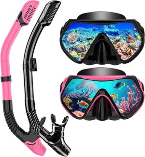 LITTLEJSY Adult Snorkel Set 180° Panoramic Mask