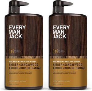 Every Man Jack Amber + Sandalwood Men's Body Wash - 33.8 fl oz (2 Pack)