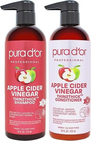 PURA D'OR Apple Cider Vinegar Shampoo Conditioner Set