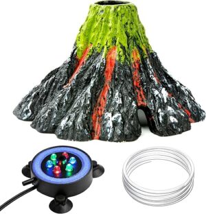 NICREW Aquarium Volcano Bubbler Kit with LEDs
