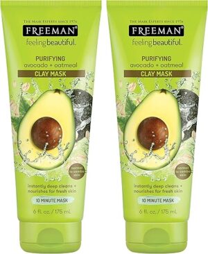 Freeman Avocado & Oatmeal Facial Clay Masque, 6 oz (Pack of 2)