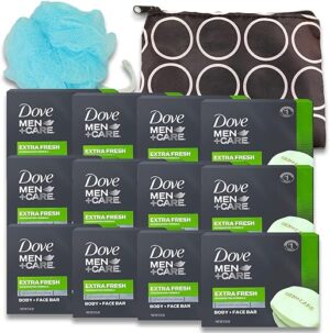 Dove Bar Soap 12 Pack Bundle With Travel Bag
