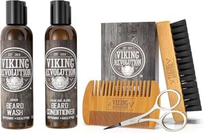 Viking Revolution Beard Brush & Comb Set With Shampoo
