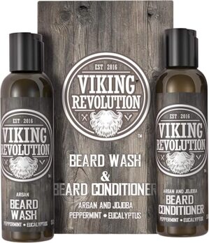 Viking Revolution Beard Care Set With Argan & Jojoba Oils