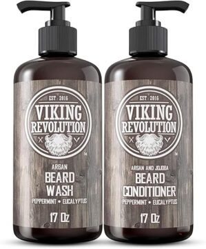 Viking Revolution Beard Wash & Conditioner Set With Argan & Jojoba