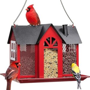 Kingsyard Bird Feeder House, Metal Mesh, Large Capacity