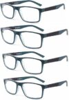 DONGDI Blue Light Blocking Glasses 4 Pack +1.00