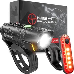 NP NIGHT PROVISION BX-500 Bike Light Set - Rechargeable USB-C Lights