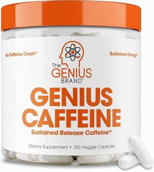 The Genius Brand Caffeine Pills 100mg, Extended-Release Supplement