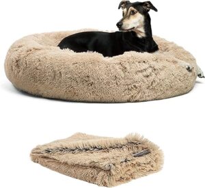 Best Friends by Sheri Calming Shag Donut Cuddler Bed + Blanket