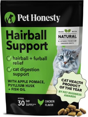 Pet Honesty Cat Hairball Support Chews, Furball Treatment