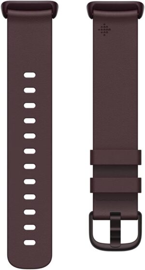 Fitbit Charge 5 Leather Band, Black, Large
