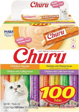 INABA Churu Cat Treats, Creamy Purée, Chicken Variety