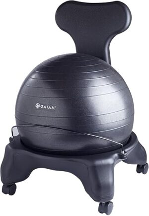 Gaiam Classic Balance Ball Chair – Ergonomic Office Chair