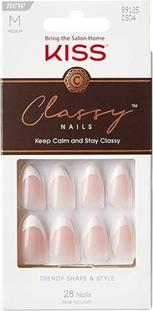 KISS Classy Press On Nails, Light White