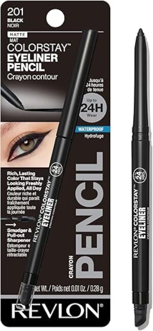 REVLON ColorStay Pencil Waterproof Eyeliner, 201 Black