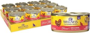 Wellness Complete Health Grain Free Canned Cat Food, Salmon, 5.5 Oz (Pack of 24)