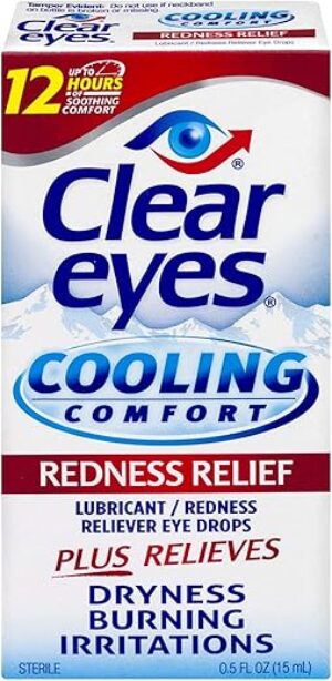 Clear Eyes Cooling Comfort Redness Eye Drops, 0.5 Ounce