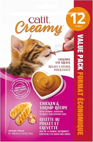 Catit Creamy Lickable Cat Treat, Chicken & Shrimp
